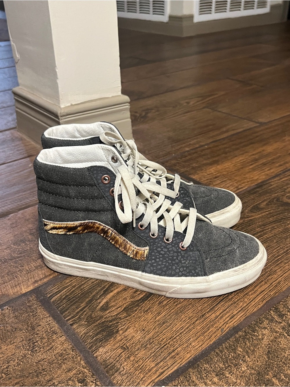 Vans Canvas & Suede High-Top Sneakers - Zebra Pony Hair Fur - Picture 3 of 10